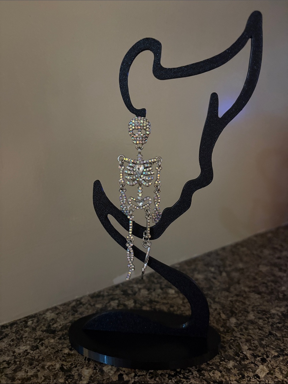 Gold or silver Skeleton Crystal Drop Earrings for Women never worn